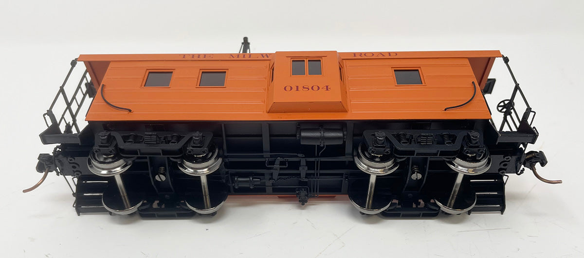RRM01804EHR Milw Rd Rib Side Caboose - Early #01804 - Hi Rail