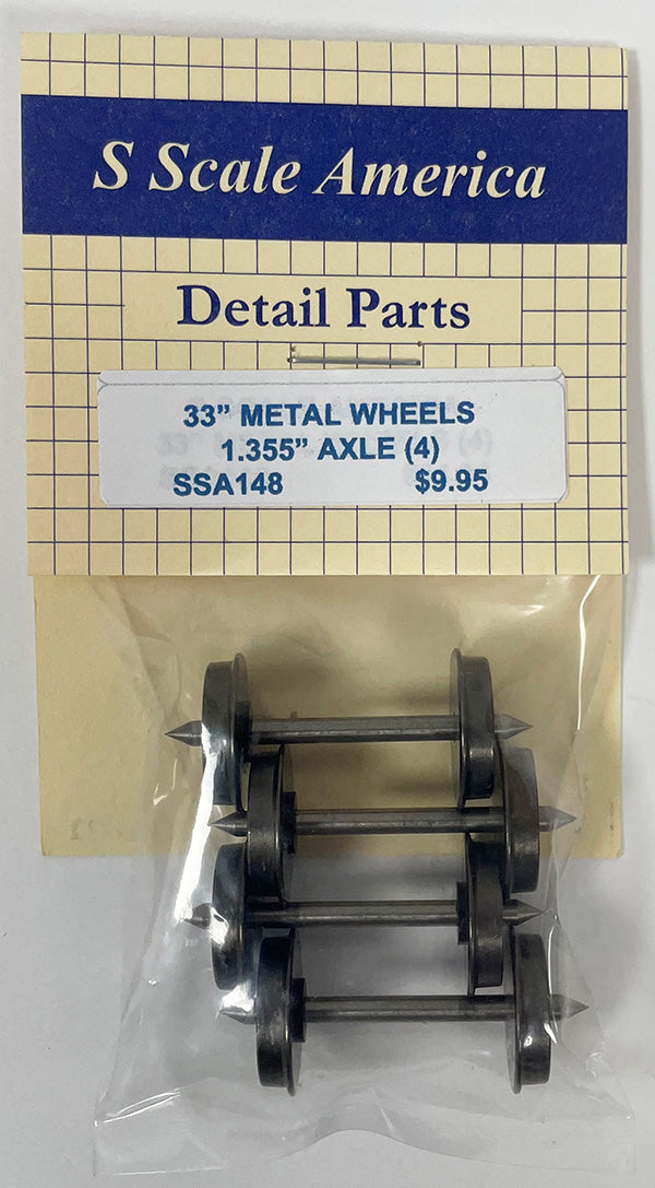 SSA148 S 33" Metal Wheels 1.355" Axles