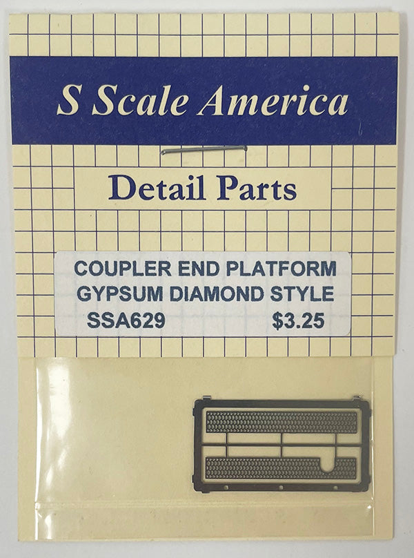 SSA629 S Scale Coupler End Platform - Gypsum Diamond Style (Etched)
