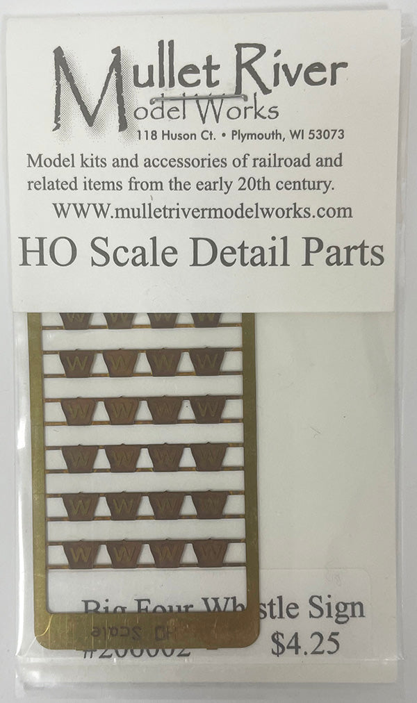 MRM206002 HO Scale Big Four Whistle Sign (Etched)