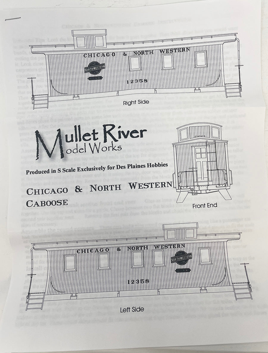 SSA61 S Scale CNW Wood Caboose Kit