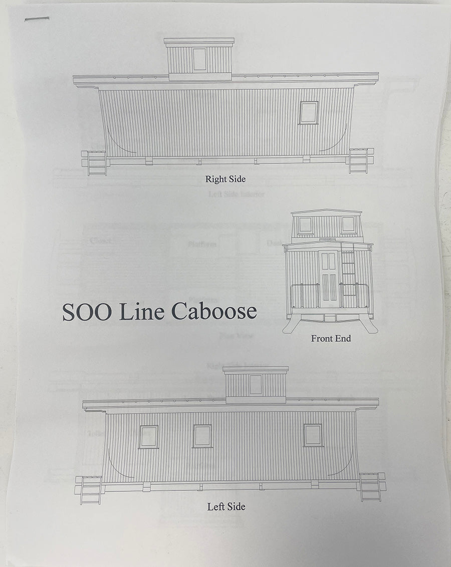 SSA62 S Scale Soo LIne Wood Caboose Kit