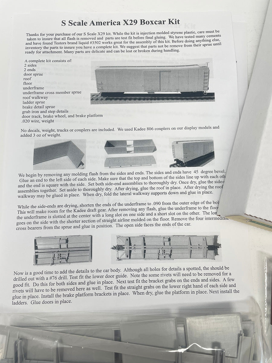 SSA700 S Scale X-29 Boxcar Kit - Panel Door