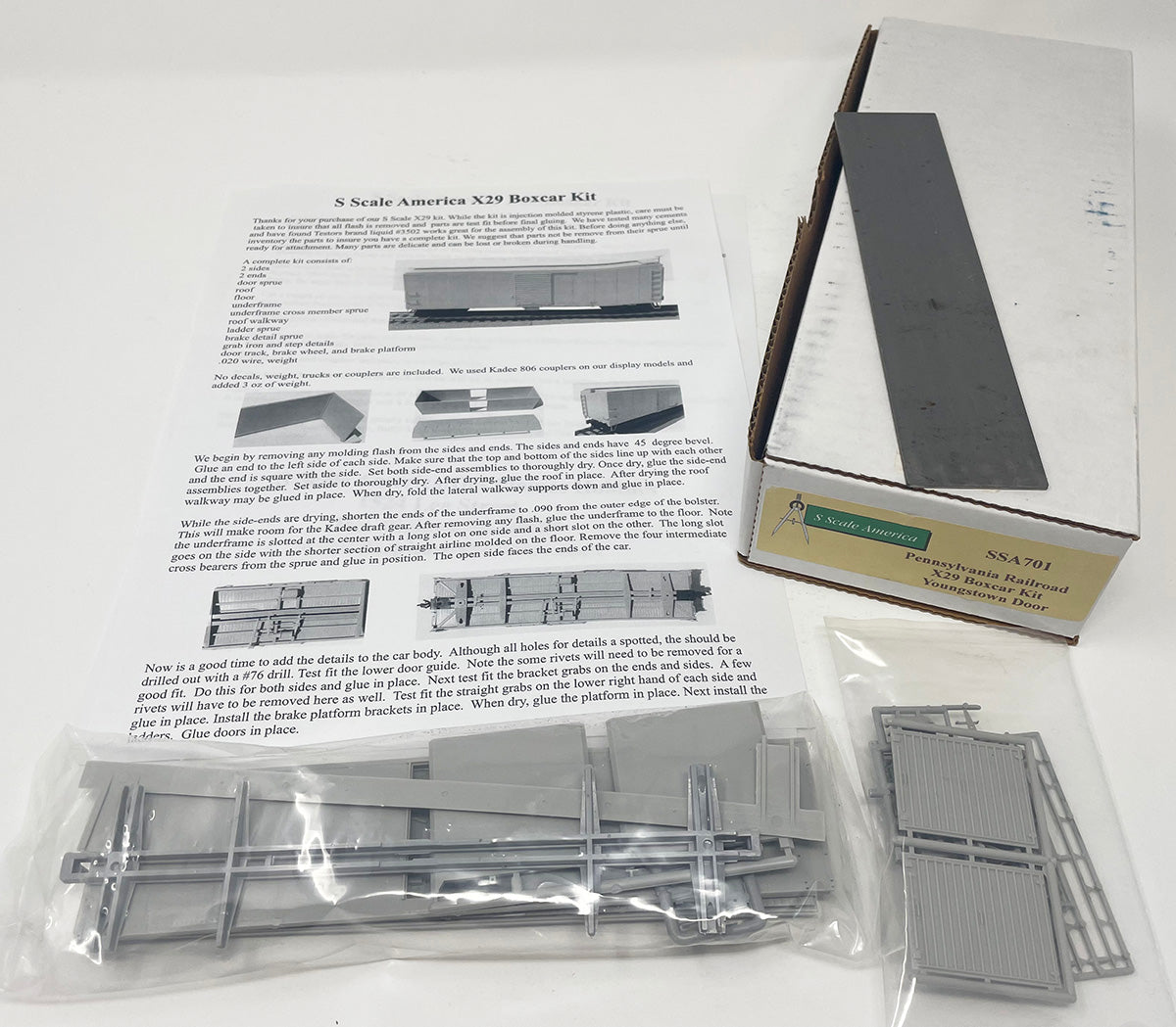 SSA701 S Scale X-29 Boxcar Kit - Youngstown Door