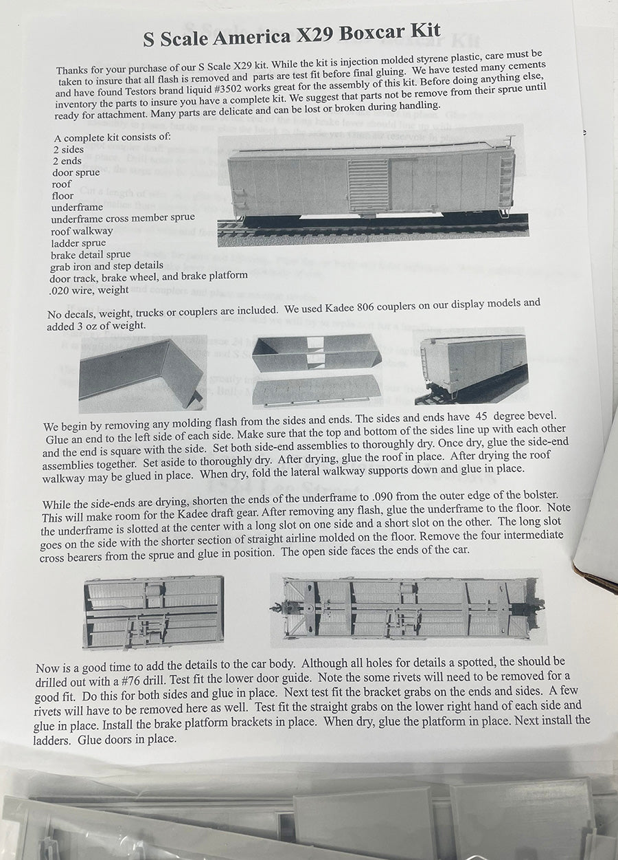 SSA701 S Scale X-29 Boxcar Kit - Youngstown Door