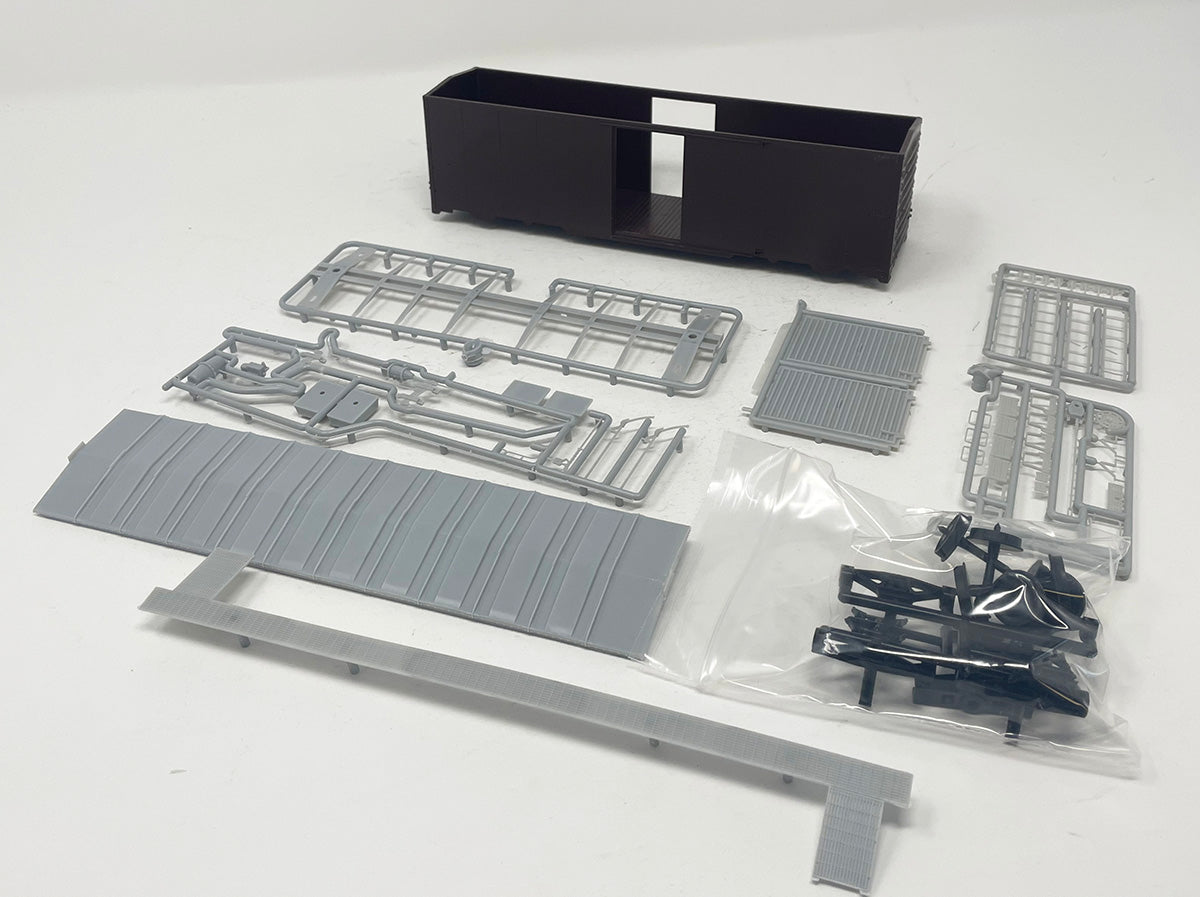 SSA461 S Scale 40' AAR Boxcar Kit - Square Corner Post - Undec