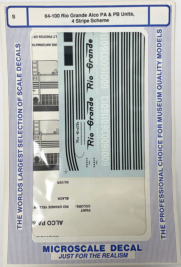 SSAD64-100 D&RGW PA/PB 4 Stripe Locos