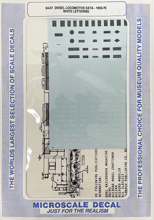 SSAD64-37 Diesel Loco Data 1950-70 White