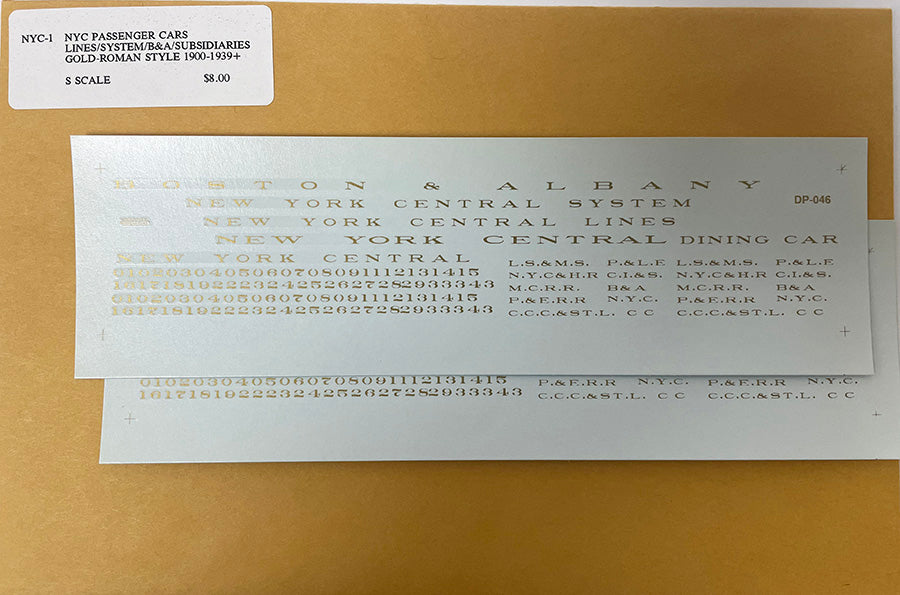 SSADNYC1 NYC Pass Cars - Lines/System/B&A/+ Gold Roman 1900-1939+