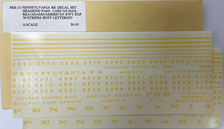 SSADPRR10 PRR Passenger US Mail REA