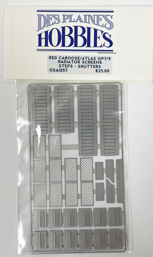 OSA1057 O Scale GP7/9 Steps, Shutters and Radiator Screens