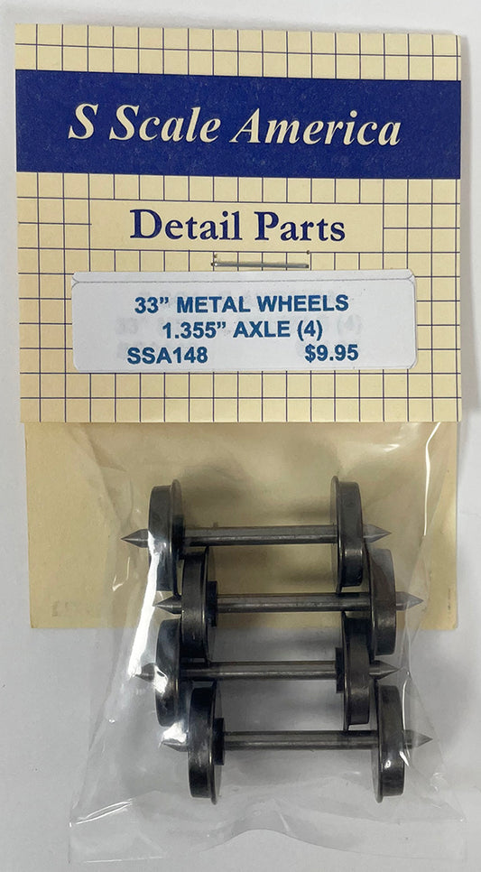 SSA148 S 33" Metal Wheels 1.355" Axles