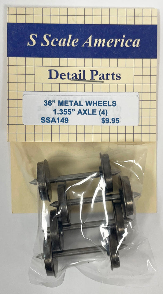 SSA149 S 36" Metal Wheels 1.355" Axles