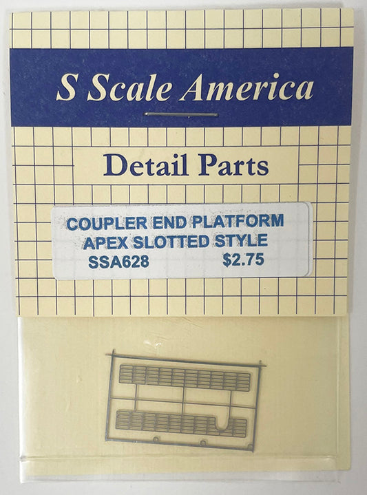 SSA628 S Scale Coupler End Platform - Apex Slotted Style (Etched)