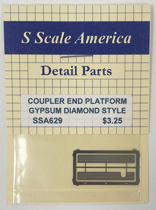 SSA629 S Scale Coupler End Platform - Gypsum Diamond Style (Etched)