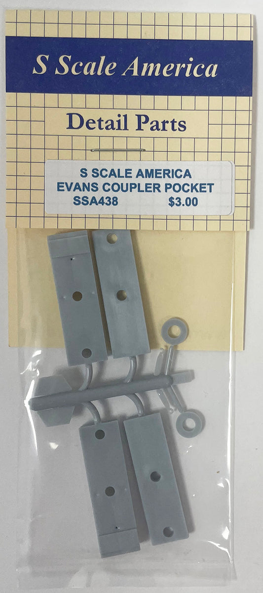 SSA438 S Scale Evans 52' Boxcar Coupler Pocket