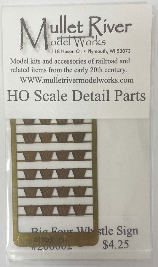 MRM206002 HO Scale Big Four Whistle Sign (Etched)