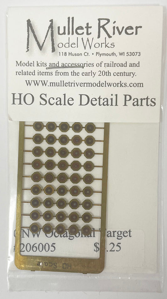 MRM206005 HO Scale CNW Octagonal Target (Etched)