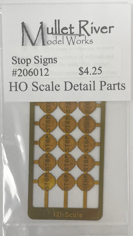 MRM206012 HO Scale Stop Signs (Etched)