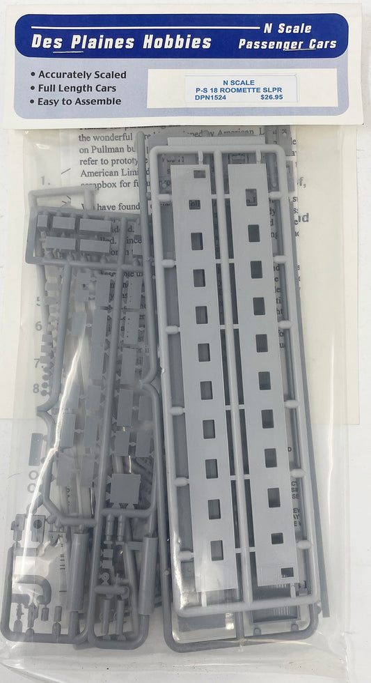 DPN1524 N Scale P-S 18 Room Roomette Sleeper Kit