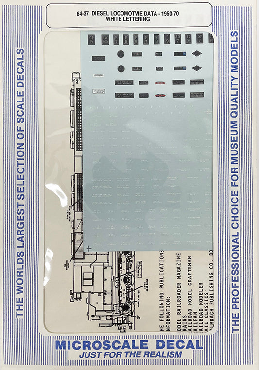 SSAD64-37 Diesel Loco Data 1950-70 White