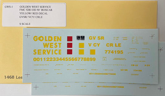SSADGWS1 Golden West Service Boxcars - CRLE/ GSVR/ VCY