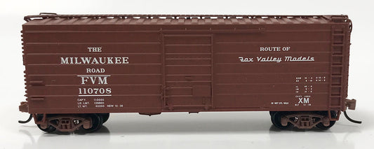 N FVM Line #110708 - Milw Rd Rib Sided Boxcar w/Long Ribs